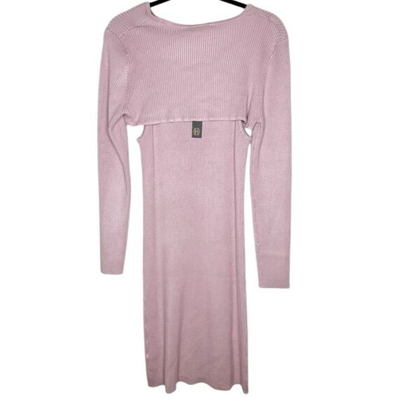 House of Harlow 1960 Two Piece Dress Shrug Set Sweater Truffle Pink S - Picture 4 of 11